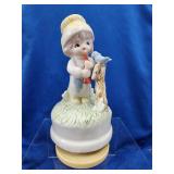 Ceramic Girl Musical Figurine Music Box