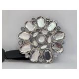 Belt Buckle - Flower - Clear