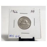 1966 Canada 5c UNC