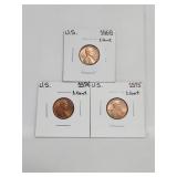 1968 1974 1975 US Penny Mint State