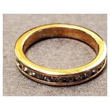 Crystal Eternity Ring Gold Tone Size 9