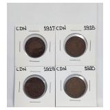 1917 1978 1919 1920 Large Cent Canada