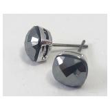 Black Swarovski Studs - Hematite