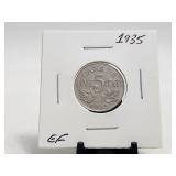 1935 5 Cents King George V Canada