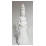 Victorian Lady Milk White Glass Bottle AVON