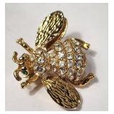 Bee Bug Brooch VTG Rhinestones