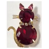 Red Cat Brooch