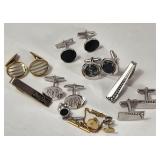 Cuff Links & Tie Clips Lot