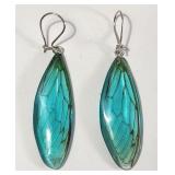 Butterfly Wing Earrings on Sterling Silver