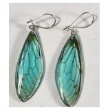 Butterfly Wing Earrings on Sterling Silver