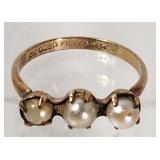 Pearls on Gold Filled Ring Sz 5