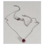 Ruby Red Stone on Chain