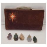 Stone Arrow Head Collection Leather Coin Purse
