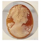 Large Carved  Portrait Cameo
