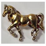 Golden Horse Pin Brooch
