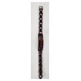 Wood Grain Stainless Steel Bracelet 8 inches