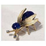 Beetle Bug Brooch VTG Rhinestones