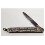 French Silver Pocket Knife Guitar Vintage