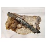 Black Tourmaline on Quartz