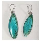 Butterfly Wing Earrings on Sterling Silver