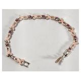 Cancer Pink Ribbon Bracelet with Amethyst