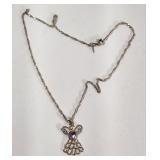Angel with Amethyst Heart Necklace
