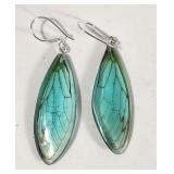 Butterfly Wing Earrings on Sterling Silver