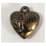 Puffy Heart Charm Pendant LOVE