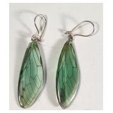 Butterfly Wing Earrings on Sterling Silver