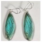 Butterfly Wing Earrings on Sterling Silver