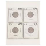 1939 to 1942D US Nickels