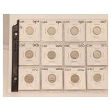 Canada 10 Cents 2004 to 2017 Set 12 Coins