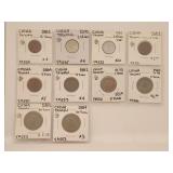China Taiwan 1955 to 1984 10 Coin Set