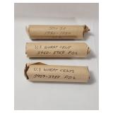 US Wheat Cents 1910s to 1950s.