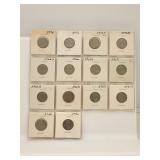 US Jefferson Nickels 5 Cents 1946 to 1974 14 Coins