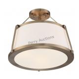 Cutty - 3 Light Semi-flush With Fabric Shade - Bu