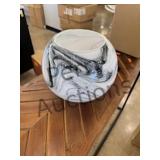 Glass Bowel With Marble Look Alike White And Black