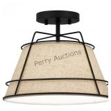 Burbidge 1-light Matte Black Semi-flush Mount Lig