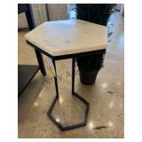 End Table With White Top Black Legs