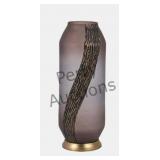 Glass, 15' Metallic Detail Vase, Blush
