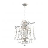 Ashton 21.5'' Hand Cut Crystal Olde Silver Chandel