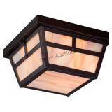 Tanner - 2 Light - Flush With Honey Stained Glass