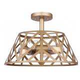 Maud 3 Light Semi Flush, Gold Finish (80xzx) By Ca