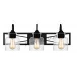Quoizel Bartley 24-in 3 Light Matte Black Farmhous