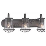 Darby 3 Light 24 Inch Weathered Iron Bath Bar Wall
