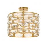 Meridian 15'' Antique Gold Semi Flush Mount