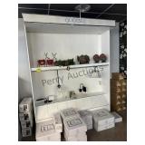 Large White Display Cabinet, Approximately 8 Feet