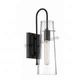 Alondra - 1 Light Sconce With Clear Glass - Black
