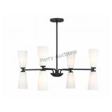 8-light Chandelier In Matte Black