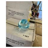 Rosen 481538 Aqua Glass Taper Holder 6 In A Box